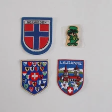 Europe Countries Patch Lot Norway Switzerland Irish 4 Souvenir Vintage Patches