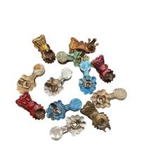 Vintage Metal Christmas Tree Candle Holders Clip-On Multi-Color Lot Of 12