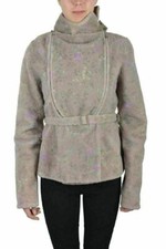 Maison Martin Margiela Women's Leather Shearling Belted Jacket Us 4 It 40