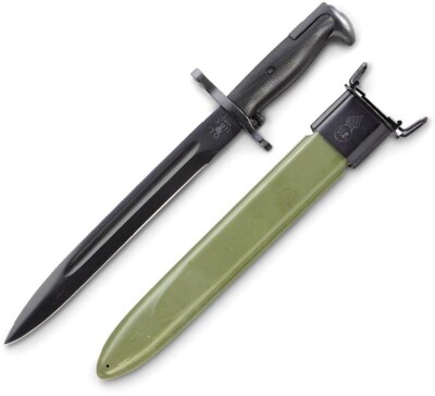 WW2 US M1 Grand Combat Knife 1943 Bayonet blade with Web belt Scabbard