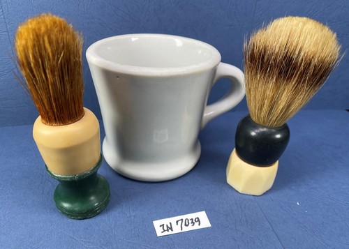 Jabón de afeitar y cepillos de espuma Eveready 200M y 203 IN7039 vintage "HALL" - Imagen 1 de 14