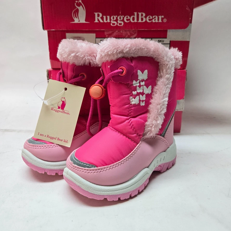 Botas de oso resistente talla 5 niños invierno cálido rosa niñas exterior x4 pares lote nuevas en caja Foto 2 de 3