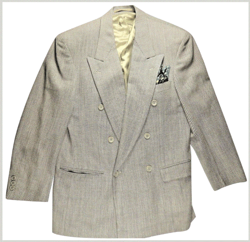 HUGO BOSS Al Capone Blazer 40 Gray Double-Breasted Wool Germany Gangster Classic - Picture 2 of 11