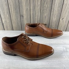NINE WEST Mens Kalani Dress Shoes Cognac Formal Lace Up Oxford Size: 10