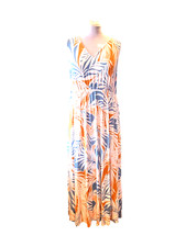 Cynthia Rowley Woman Tropical Print Rayon Spandex Sleeveless Maxi Dress Size 2X