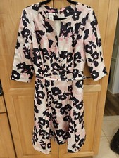 Oscar De La Renta Split Neck Pink Floral Fit Flare Silk Dress Size 8 NWOT 2940$