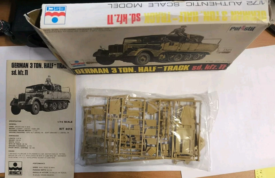 POLISTIL-ESCI German 3 Ton.Half-Truck sd.kfz.11 Scala 1:72 Cod.8015 - Immagine 3 di 4