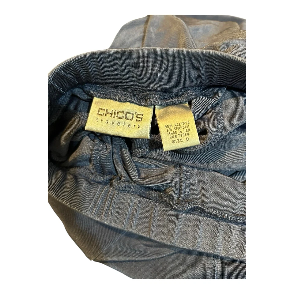 Chico’s Travelers Slinky Skirt Knit Size 0 Small Slate Blue Elastic Waist R26 - Image 3 of 3