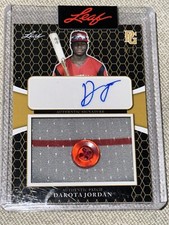 DAKOTA JORDAN  2021 Leaf Perfect Game Jersey Button Patch AUTO #4/5 S.F GIANTS