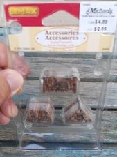 Lemax Christmas Village Stacked Firewood 3 Piece Sets New Old Stock In Package 