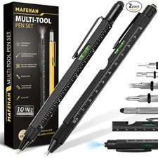 9-in-1 Multitool Pen Unique Father’s Day Gift for Men All-Black Design