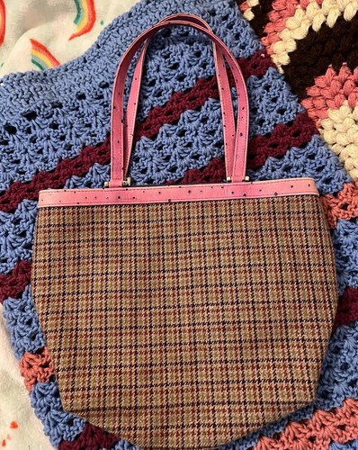 Borsa Isabella Fiore leggermente amata vintage borsetta a quadri bellissima perline fiori - Foto 3 di 7
