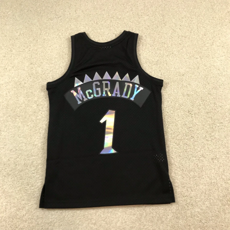 Camiseta deportiva iridiscente para hombre Toronto Raptors Tracy McGrady Mitchell & Ness pequeña negra Foto 2 de 4