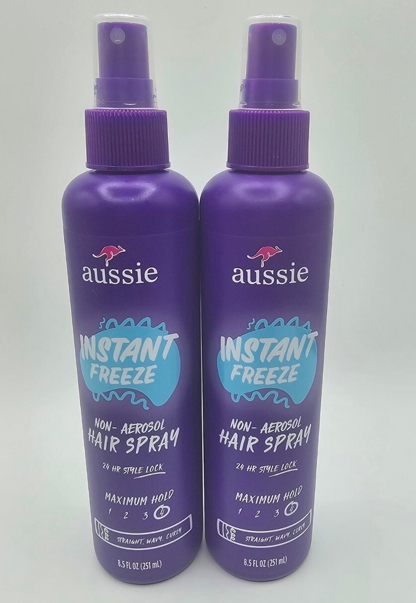 2x Aussie Instant Freeze Non-Aerosol Hair Spray, Maximum Hold, 8.5