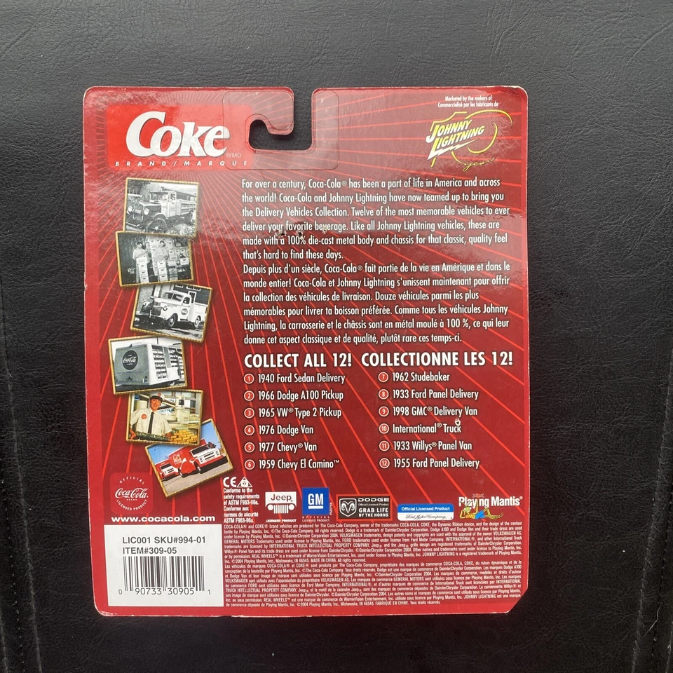 Johnny Lightning Coca-Cola 1962 Studebaker Champ Pickup Truck red/white RR's - Image 2 of 2