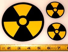 Symbole de rayonnement ! - Lot de 3 décalcomanies vinyle HQ 2 couleurs brillant !