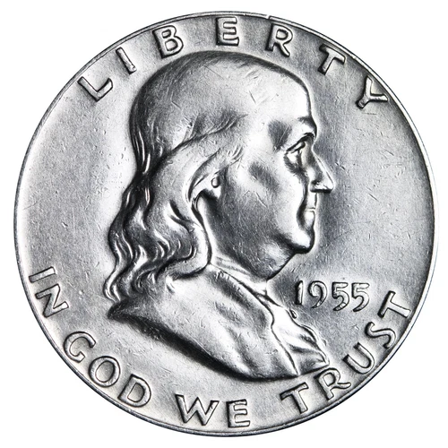 1955 Franklin SILVER Half Dollar Brilliant XF/AU Complete Your Album!