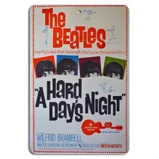 The Beatles A Hard Day’s Night Movie Poster Vintage Music Metal Sign Decor