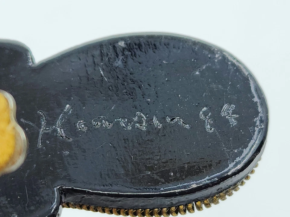 PENDIENTES FIRMADOS M J HANSEN '88 CRISTAL VERDE CLIP ~ 2.5" Foto 3 de 4