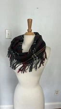 Cejon Infinity Scarf Womens 32 X 4 Plaid Winter Fringe Wrap