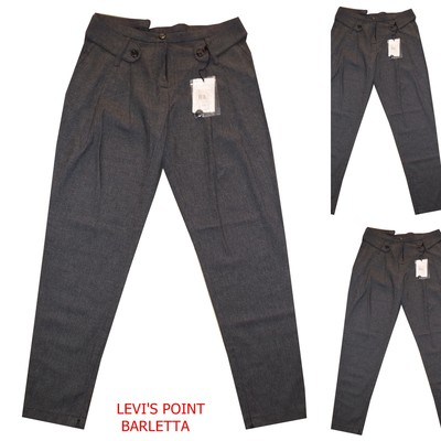 Pantalone donna elegante con pence a twill grigio elasticizzato