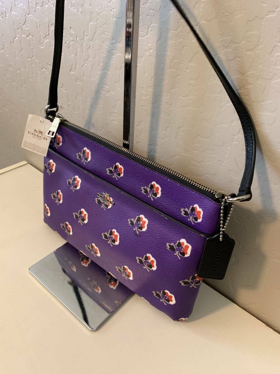 coach purple flower purse