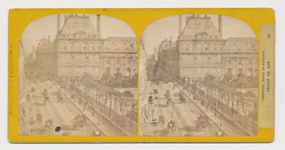 Stereoview c1860s Rue de Rivoli Pavillon de Flore Tuileries Paris France