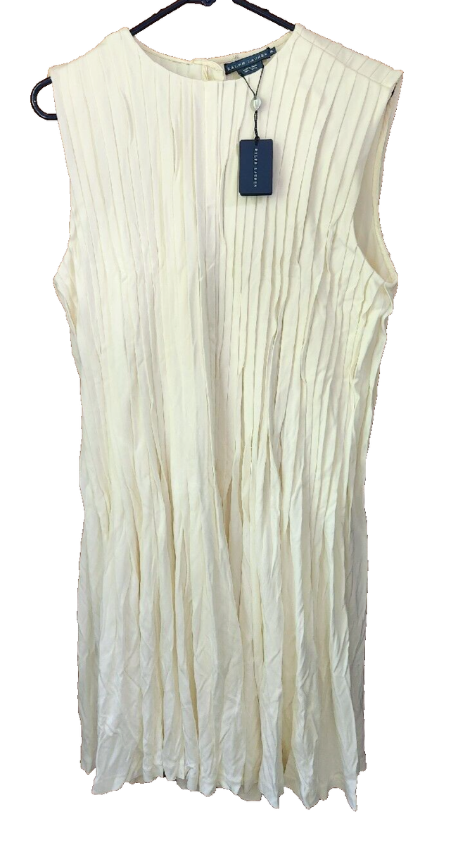ralph lauren pleated dress Polo Ralph Lauren Pleated long-sleeve Shirt Dress | White