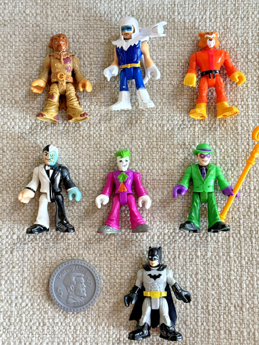 IMAGINEXT Mattel Fisher price Mixed Lot of 7 Batman, Joker, Two face, Riddler