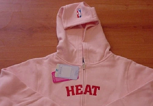 Sudadera con Capucha Miami Heat Grande con Capucha Rosa Damas NBA Mujeres Logotipos Cosidos Foto 3 de 3