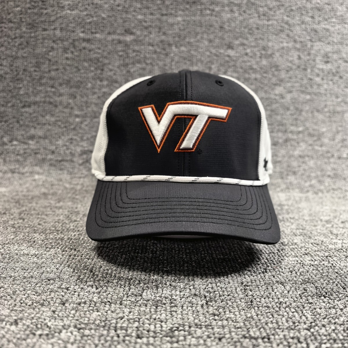 47 Brand Virginia Tech Hokies VT Trucker Snapback Hat Cap Black White