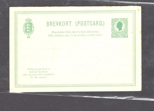 Danish  West  Indies   postal  card  unused   5   cent