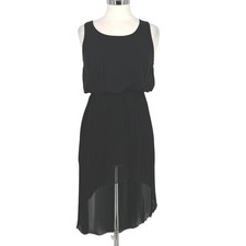 The Vintage Shop Pleated Skirt Sleeveless High Low Dress Black Size Small