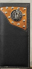 Longhorn, Star, Praying Cowboy Men Western Wallets Bifold Check Book Style