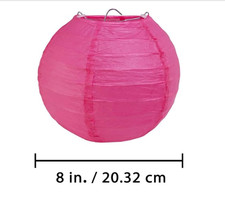 1Pc Chinese Lanterns Pink Paper-Cut 8" Festival Decor Teens Kids Indoor Outdoor