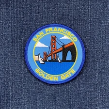 San Francisco Patch - Embroidered California Golden Gate Bridge Badge 3" Iron O