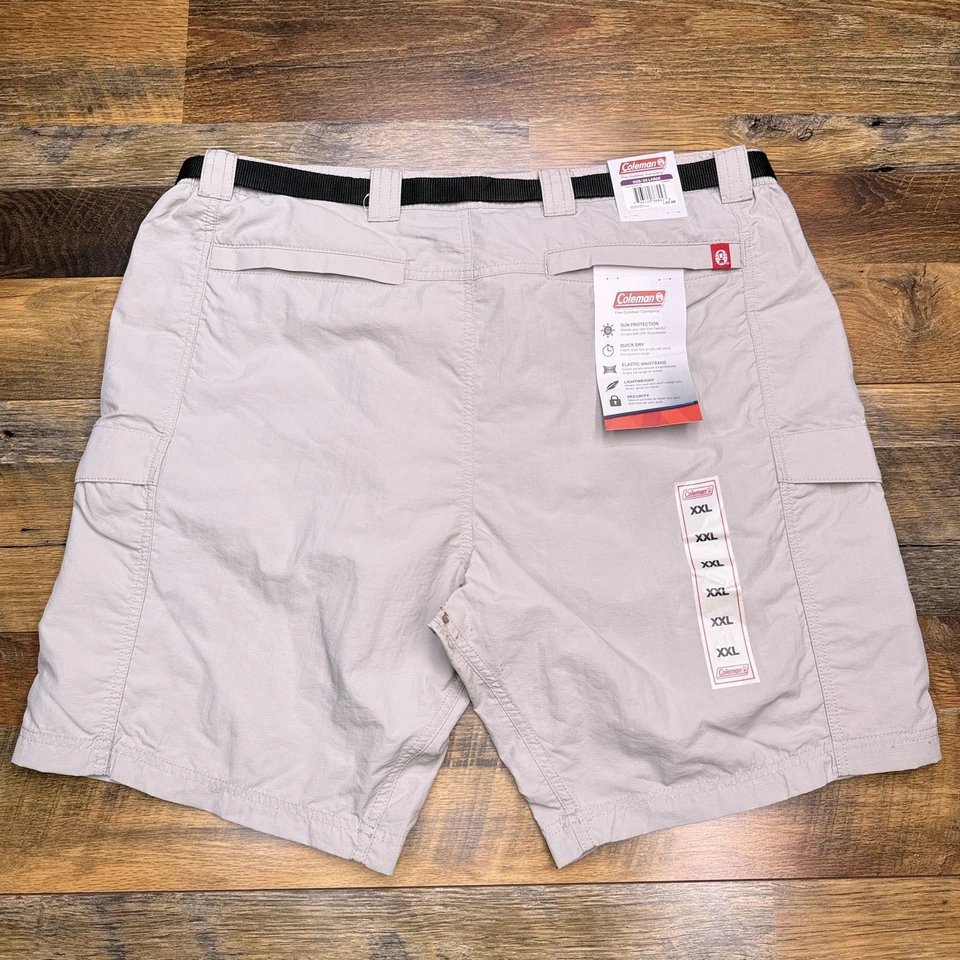 Pantalones Cortos Carga Coleman Para Hombres 2XL XXL Gris Cemento Cinturón Nylon Camping Nuevos Foto 2 de 4