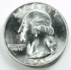 *1951 DENVER MINT WASHINGTON QUARTER DOLLAR* *GEM BU+* NR #P3200
