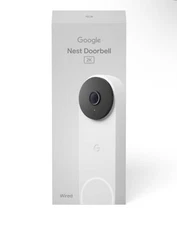 Google - Nest Doorbell (wired, 3rd gen) - Latest Model -2K Video and Gemini Snow