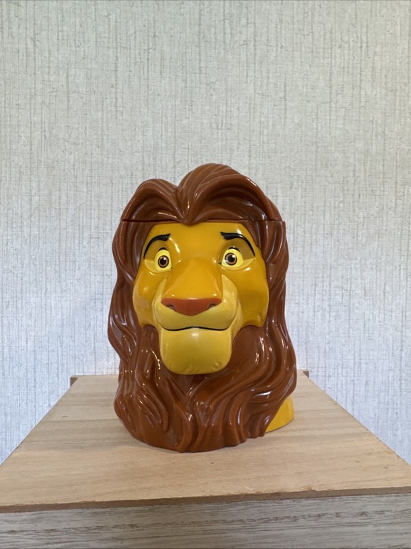 SIMBA The Lion King on Ice Mug Cup Flip Top Lid Vintage DISNEY