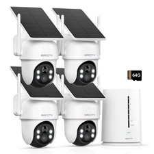 Solar Battery Powered Wireless WiFi Outdoor Pan/Tilt Home Security Camera System
