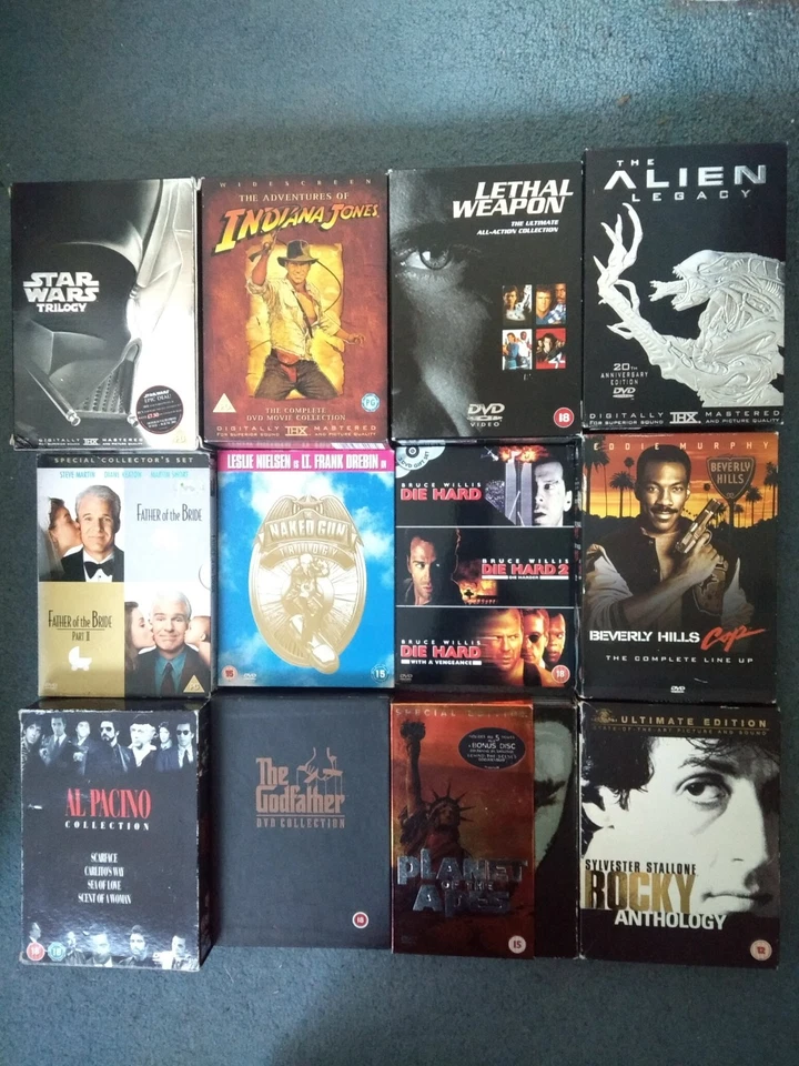 100 x CLASSIC DVD Movie Bundle/Job Lot. 23 Box Sets: JOHN WAYNE, GODFATHER...VGC - Image 3 of 4