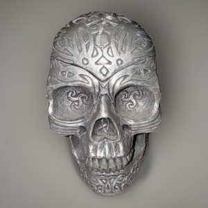 WUI Skull Ashtray Vintage 1999 Tribal Art With Lid Sculpture Figure Halloween