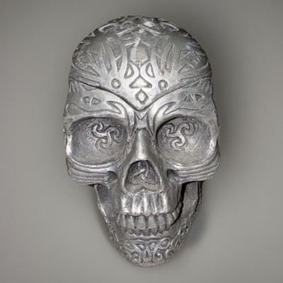 WUI Skull Ashtray Vintage 1999 Tribal Art With Lid Sculpture Figure Halloween