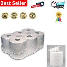 12 Rolls White Centrefeed 2-Ply Embossed Paper Towels for Eco-Friendly Cleaning