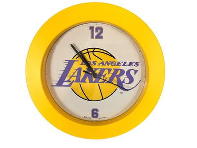 Vintage 1992 Los Angeles Lakers Bulova Wall Clock NBA Magic Johnson Era Tested