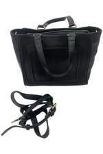 American Leather Co. Bayberry Small Leather Tote Crossbody Black
