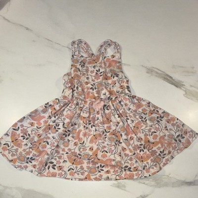 Tommy Bahama Girls  Sundress 12-18M Pink Floral Braided Straps Cotton