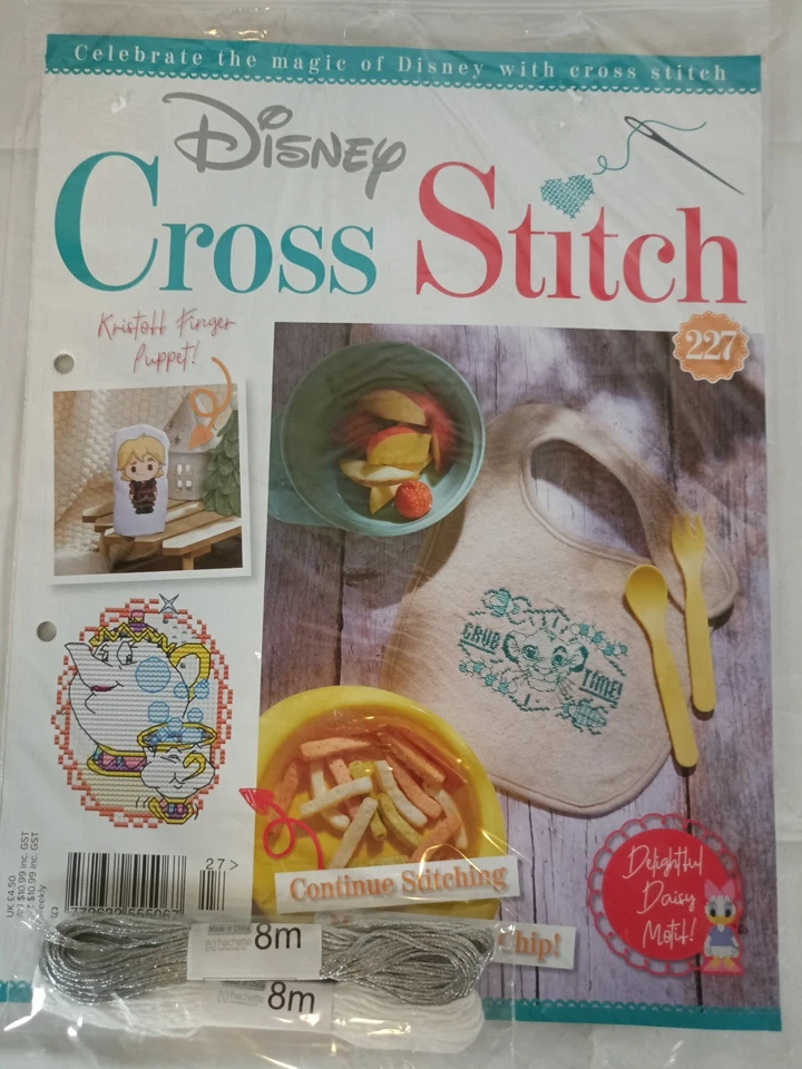 Disney Cross Stitch Magazines 4 Issues 227-230 Brand New & Sealed Incl Threads - Image 2 of 4
