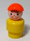 1976 VINTAGE Fisher Price Little People Figure Yellow Boy Red Hat #985 #992 #994